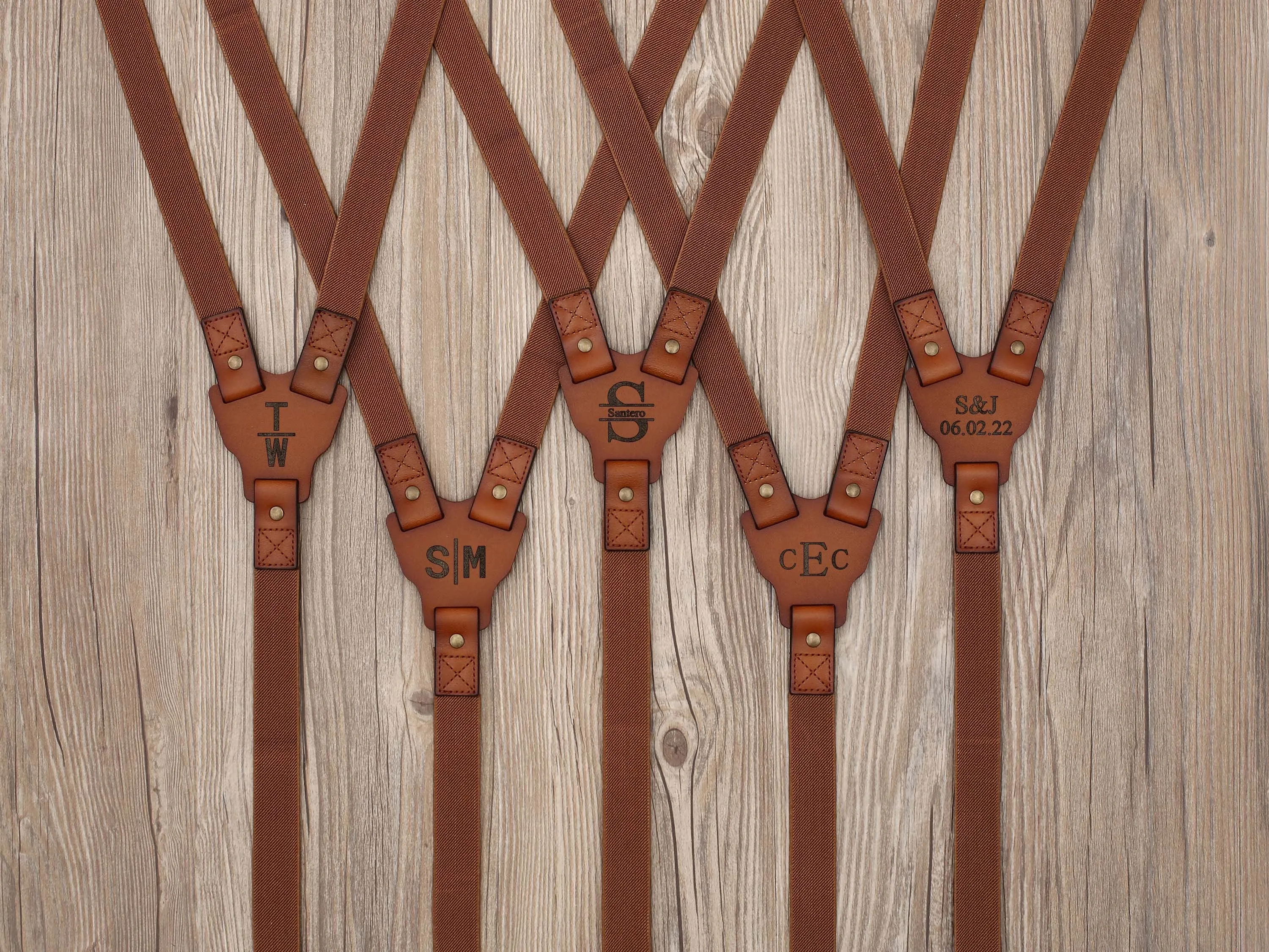 Groomsmen Gifts Personalized Natural Leather Suspenders Groomsmen Suspenders Wedding Suspenders Best Man Gift