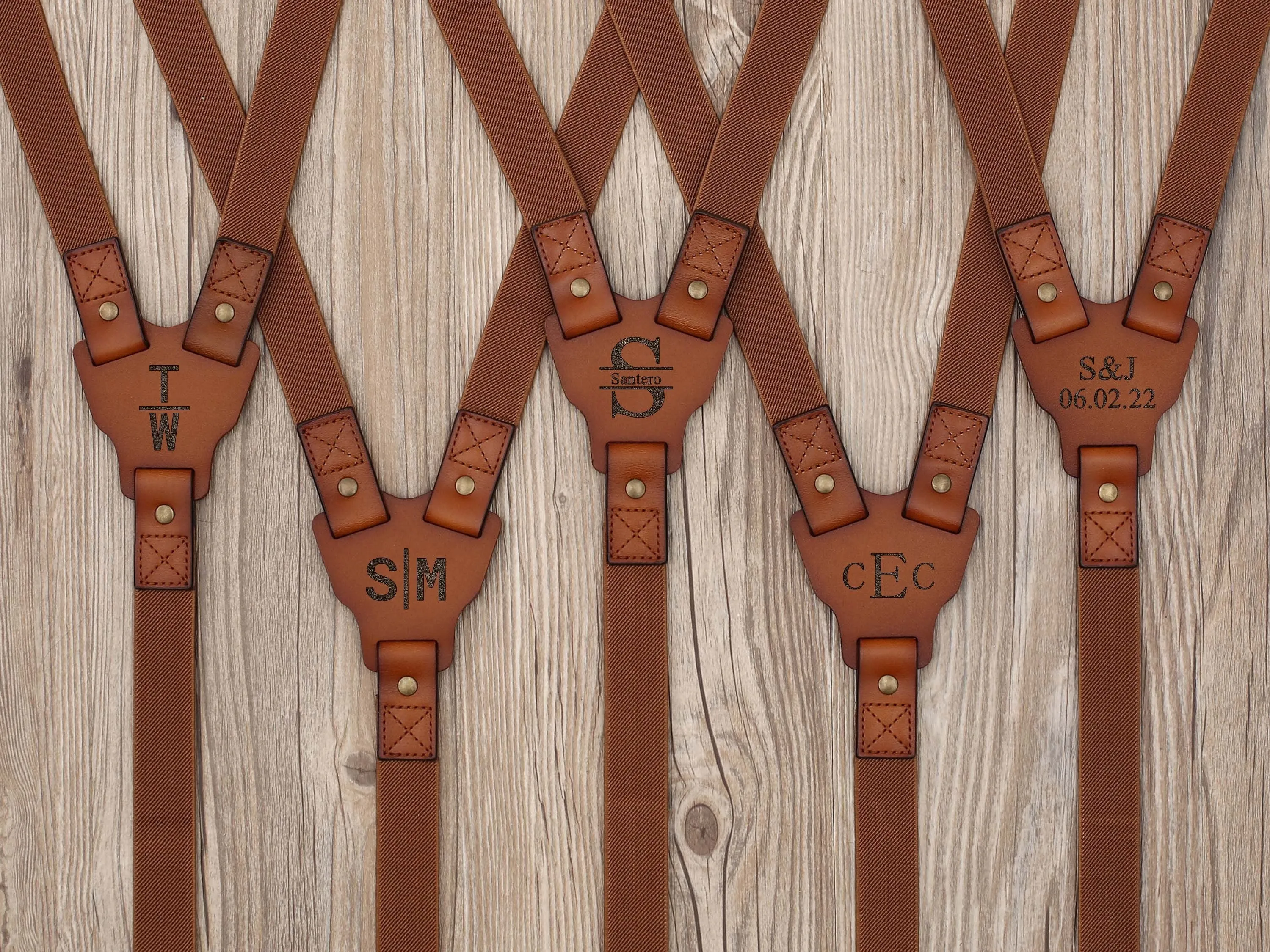 Groomsmen Suspenders Wedding Suspenders Best Man Gift Groomsmen Gifts Personalized Natural Leather Suspenders