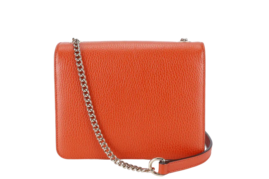 GUCCI 510304.204991 INTERLOCKING GG BAG ORANGE LEATHER GOLD HARDWARE WITH DUST COVER