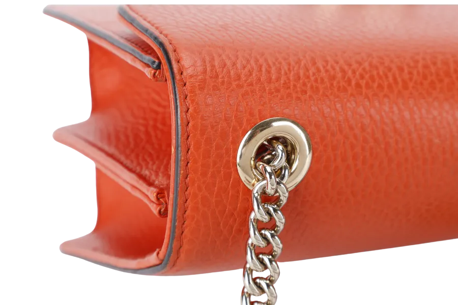 GUCCI 510304.204991 INTERLOCKING GG BAG ORANGE LEATHER GOLD HARDWARE WITH DUST COVER