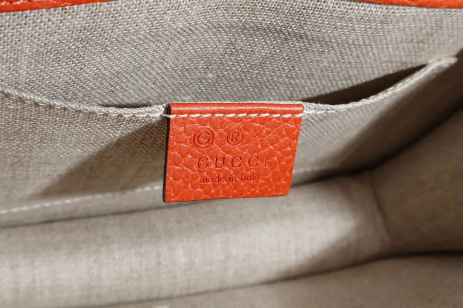 GUCCI 510304.204991 INTERLOCKING GG BAG ORANGE LEATHER GOLD HARDWARE WITH DUST COVER