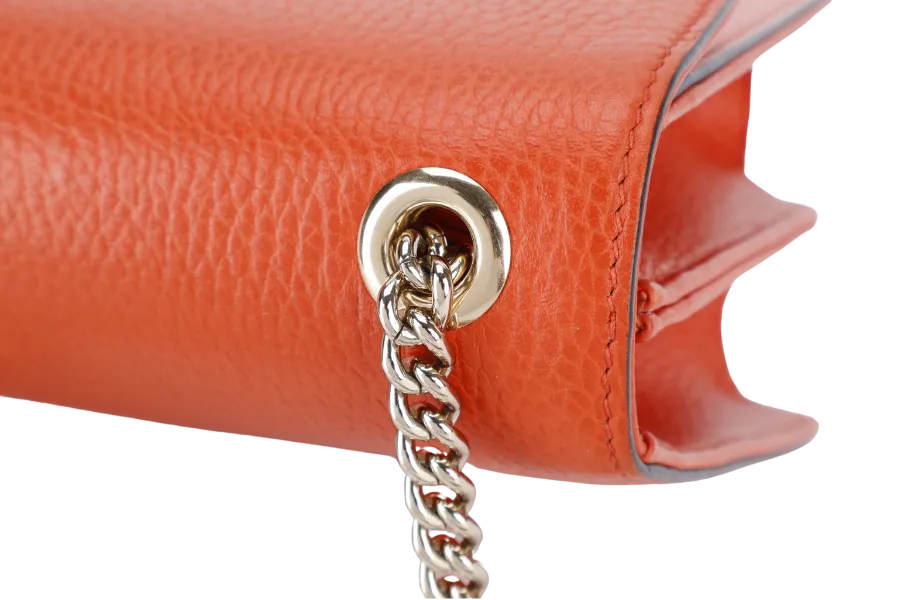 GUCCI 510304.204991 INTERLOCKING GG BAG ORANGE LEATHER GOLD HARDWARE WITH DUST COVER