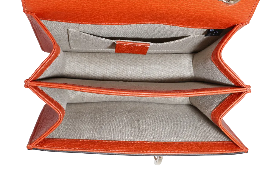 GUCCI 510304.204991 INTERLOCKING GG BAG ORANGE LEATHER GOLD HARDWARE WITH DUST COVER