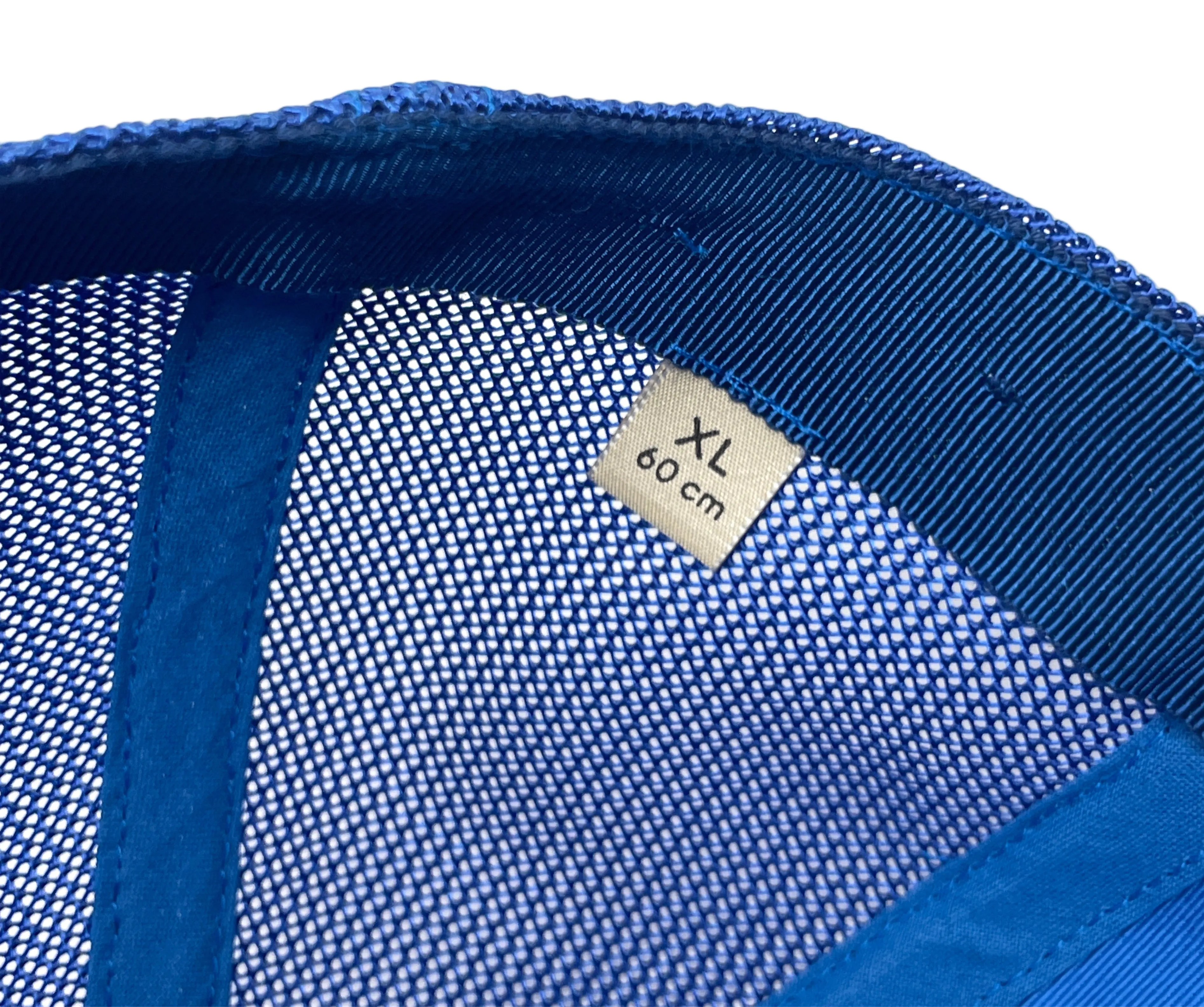 Gucci Blue Trucker Hat with White Logo, Size XL