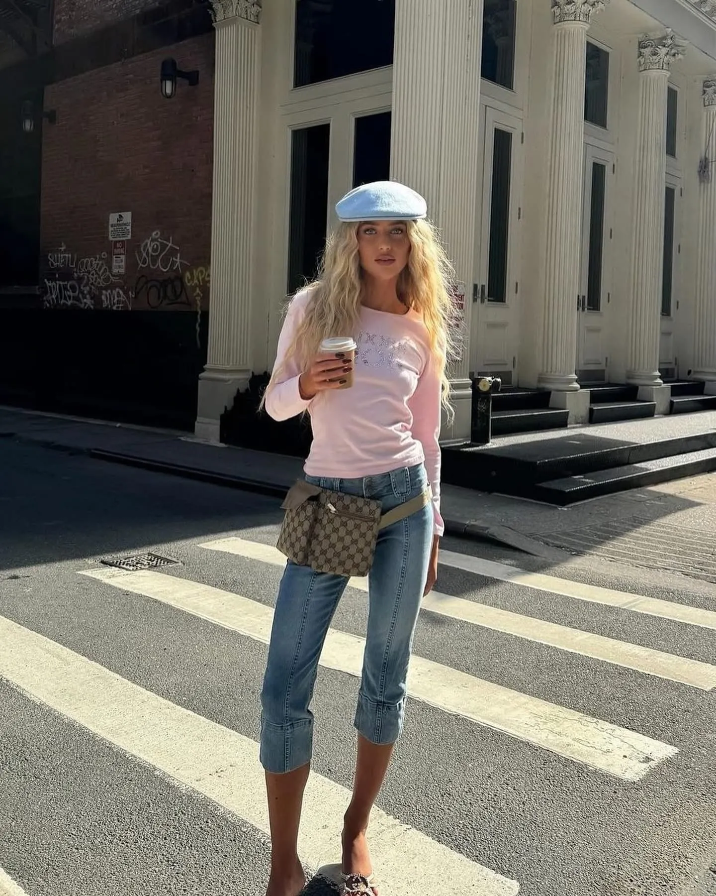 GUCCI canvas tan waist bumbag