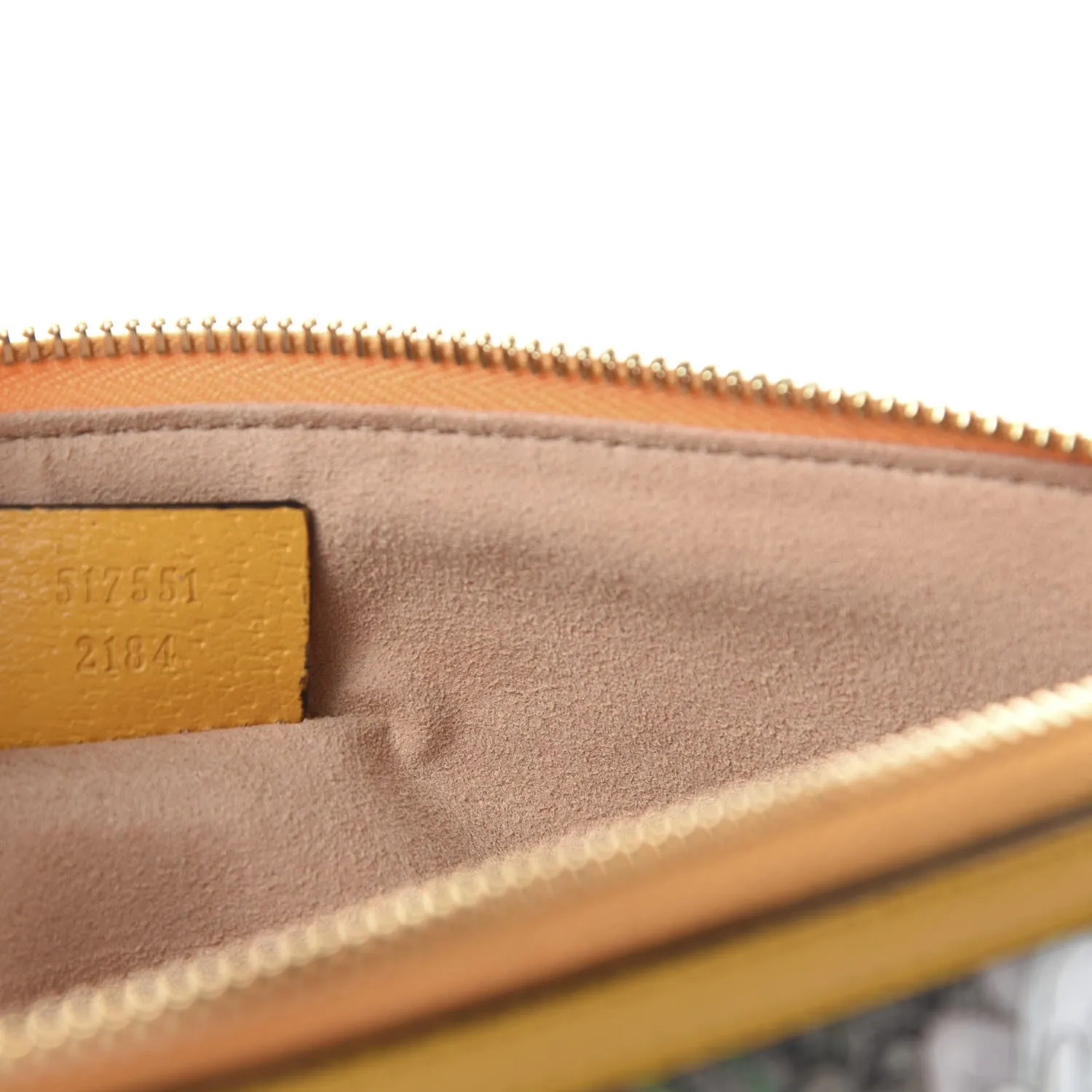 Gucci GG Supreme Flora Ophidia Medium Clutch Yellow