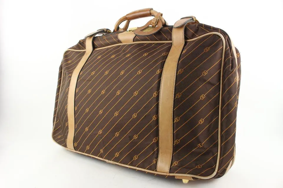 Gucci Rare Large Monogram Vintage Suitcase Luggage 24ggs721