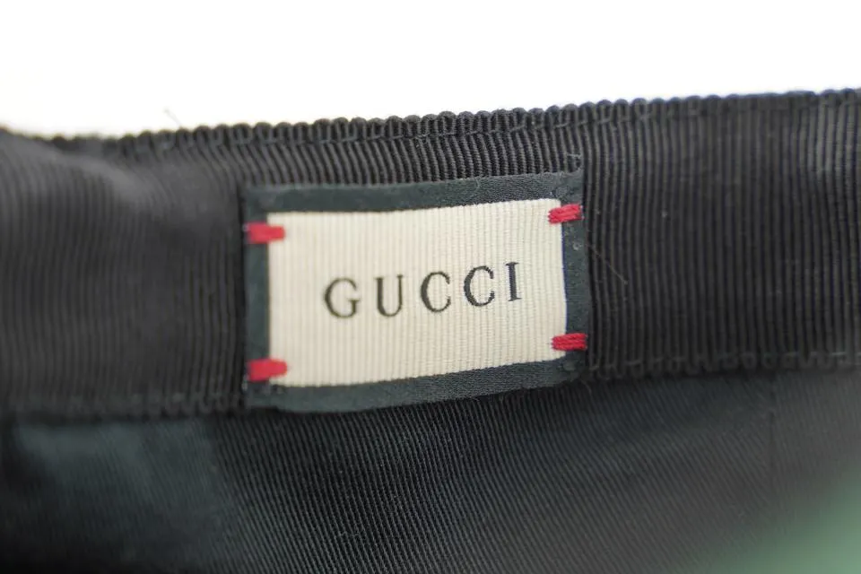 Gucci Size L Black Monogram GG Sherry Web Baseball Cap Hat 251ggs212