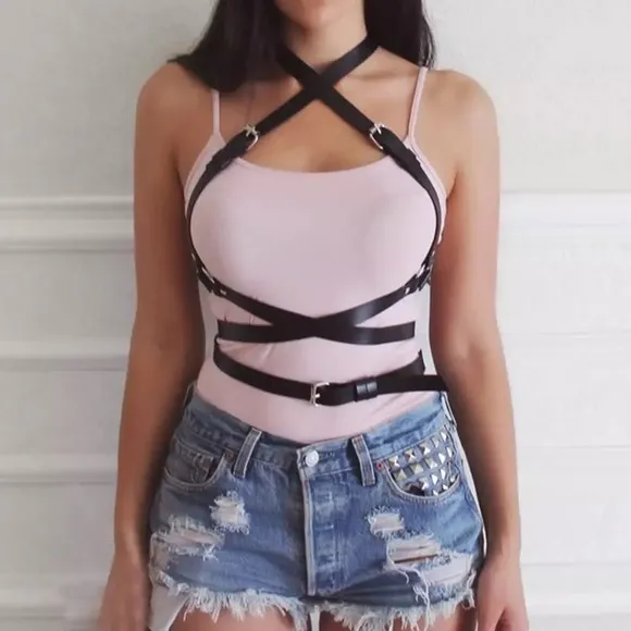 Harness Suspender Women Men Leather Belt Straps