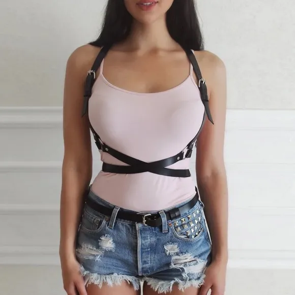 Harness Suspender Women Men Leather Belt Straps