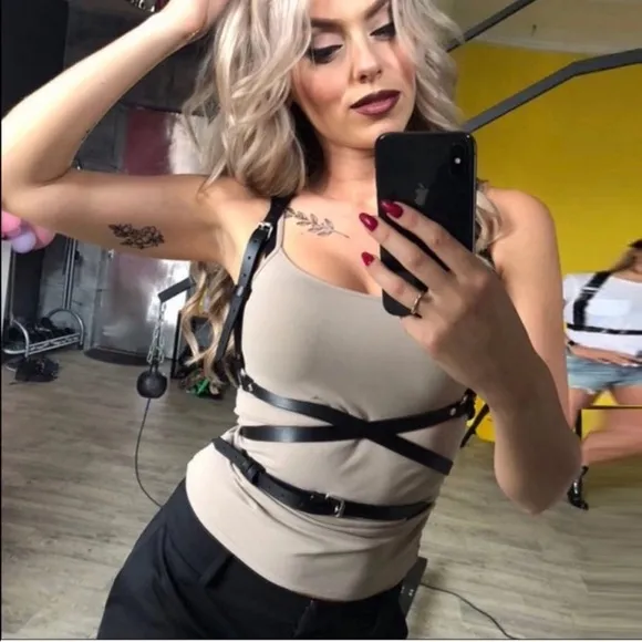 Harness Suspender Women Men Leather Belt Straps