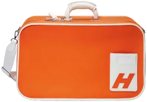 Hermes 2009 Orange/White "Suitcase H" Valise Toile Orange et Cuir Clemence Blanc PHW Rare, New!