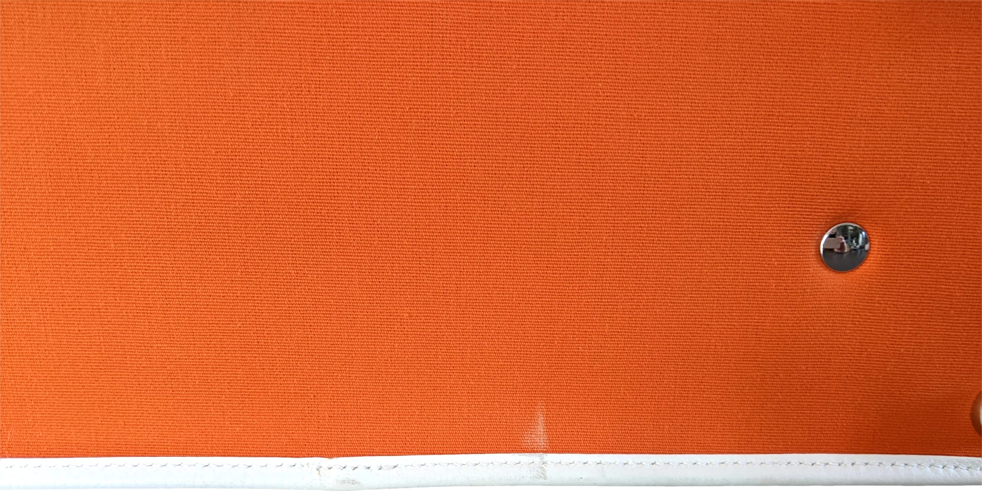 Hermes 2009 Orange/White "Suitcase H" Valise Toile Orange et Cuir Clemence Blanc PHW Rare, New!
