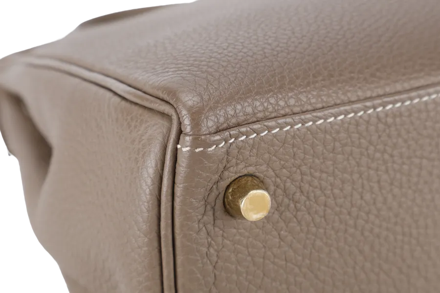 HERMES KELLY 28 RETOURNE ETOUPE TOGO GOLD HARDWARE STAMP X (2016) WITH DUST COVER, KEYS, LOCK STRAPS AND ORGANISER