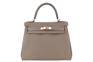 HERMES KELLY 28 RETOURNE ETOUPE TOGO GOLD HARDWARE STAMP X (2016) WITH DUST COVER, KEYS, LOCK STRAPS AND ORGANISER