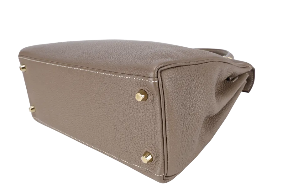 HERMES KELLY 28 RETOURNE ETOUPE TOGO GOLD HARDWARE STAMP X (2016) WITH DUST COVER, KEYS, LOCK STRAPS AND ORGANISER
