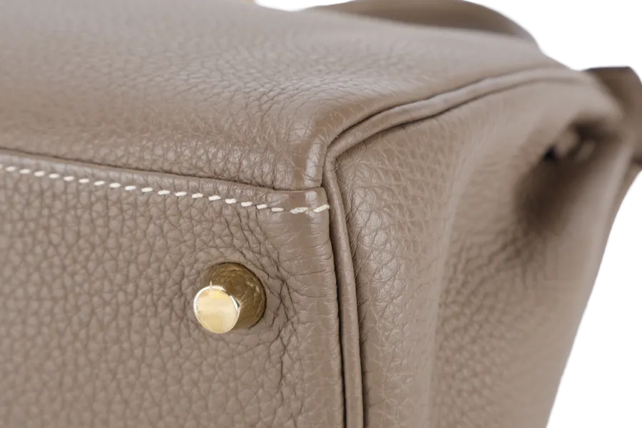 HERMES KELLY 28 RETOURNE ETOUPE TOGO GOLD HARDWARE STAMP X (2016) WITH DUST COVER, KEYS, LOCK STRAPS AND ORGANISER