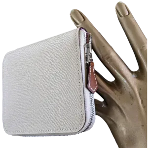 Hermes [L33] Nata/Rose Pourpre Portefeuille "Silk'In Compact" Zipped Wallet, BNIB!