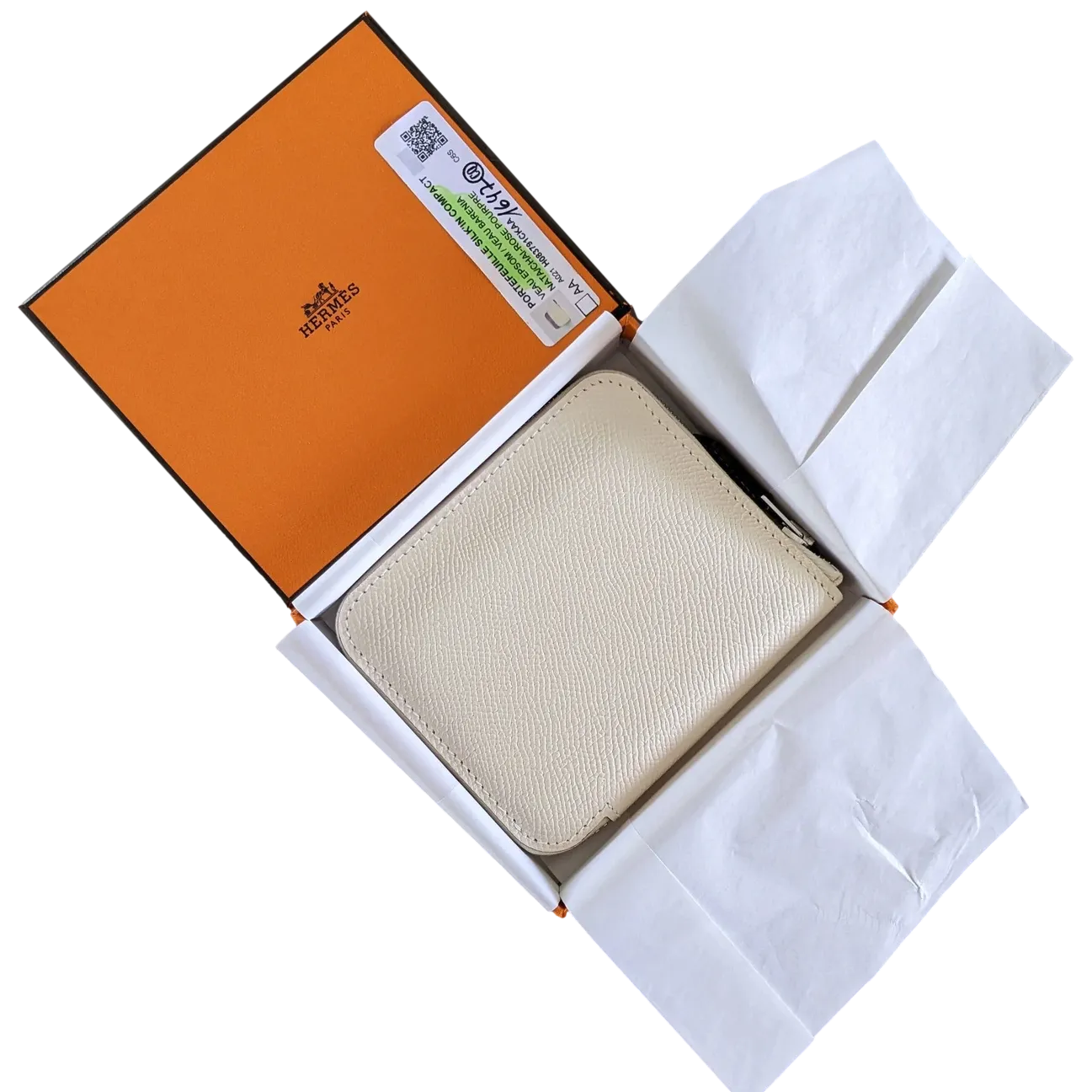 Hermes [L33] Nata/Rose Pourpre Portefeuille "Silk'In Compact" Zipped Wallet, BNIB!