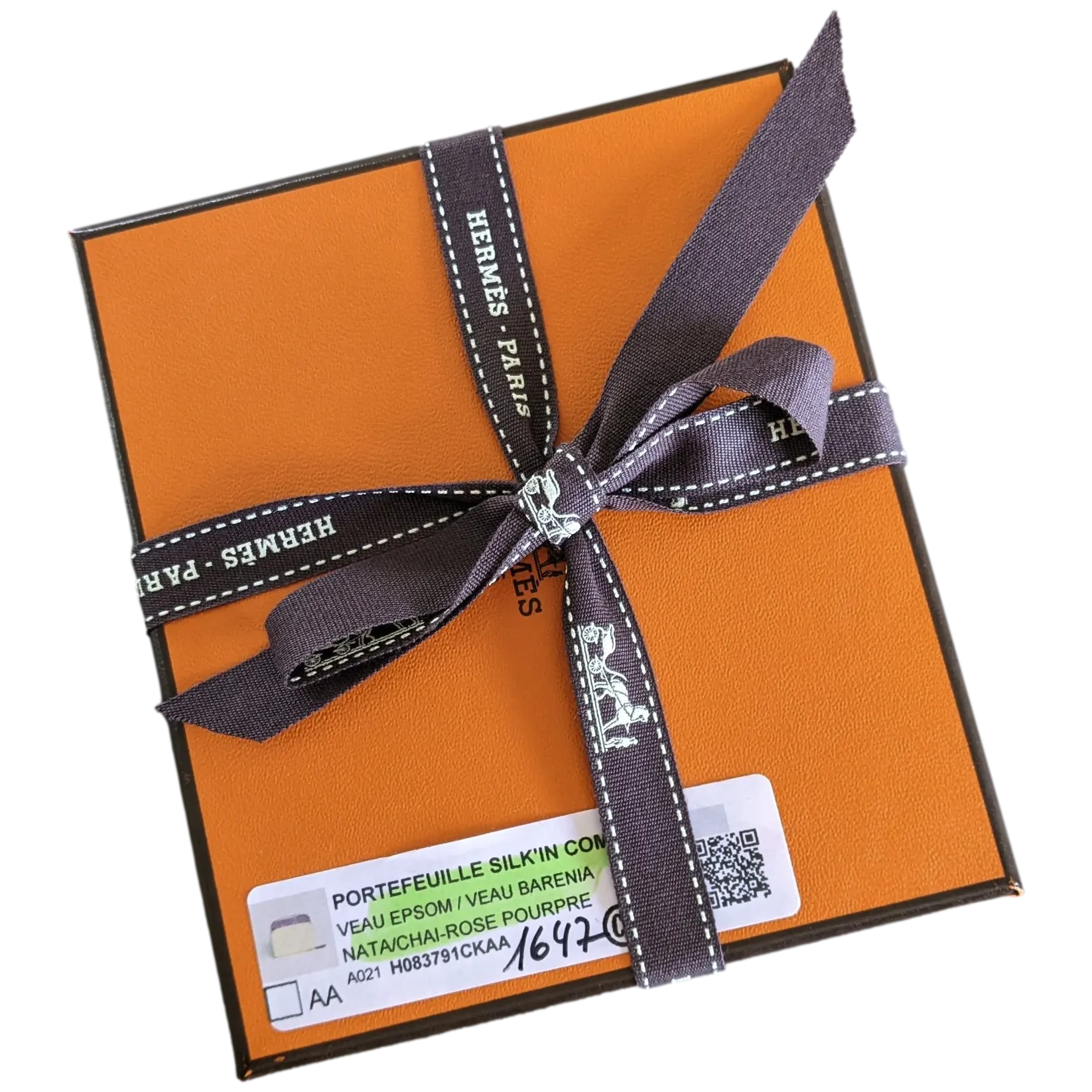Hermes [L33] Nata/Rose Pourpre Portefeuille "Silk'In Compact" Zipped Wallet, BNIB!