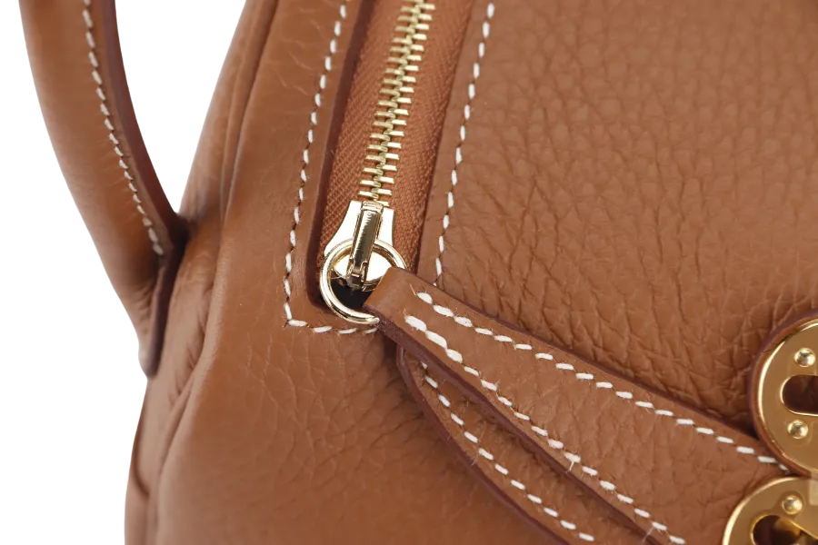 HERMES MINI LINDY STAMP B (YEAR 2024) GOLD CLEMENCE GOLD HARDWARE WITH DUST COVER