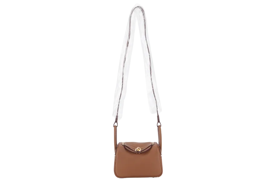 HERMES MINI LINDY STAMP B (YEAR 2024) GOLD CLEMENCE GOLD HARDWARE WITH DUST COVER