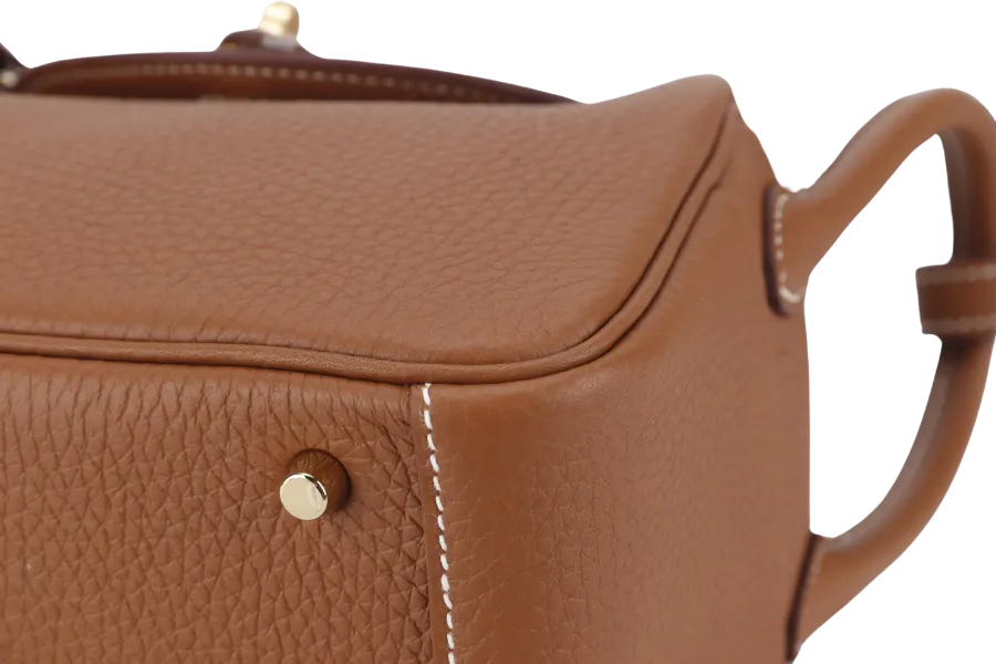 HERMES MINI LINDY STAMP B (YEAR 2024) GOLD CLEMENCE GOLD HARDWARE WITH DUST COVER