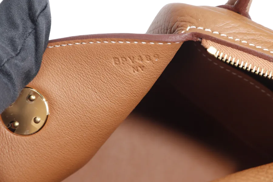 HERMES MINI LINDY STAMP B (YEAR 2024) GOLD CLEMENCE GOLD HARDWARE WITH DUST COVER