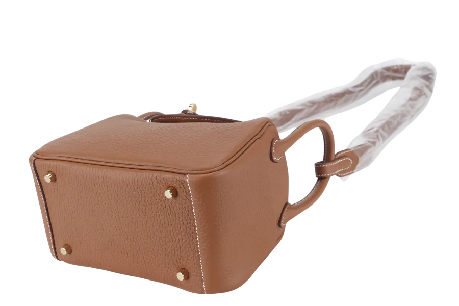 HERMES MINI LINDY STAMP B (YEAR 2024) GOLD CLEMENCE GOLD HARDWARE WITH DUST COVER