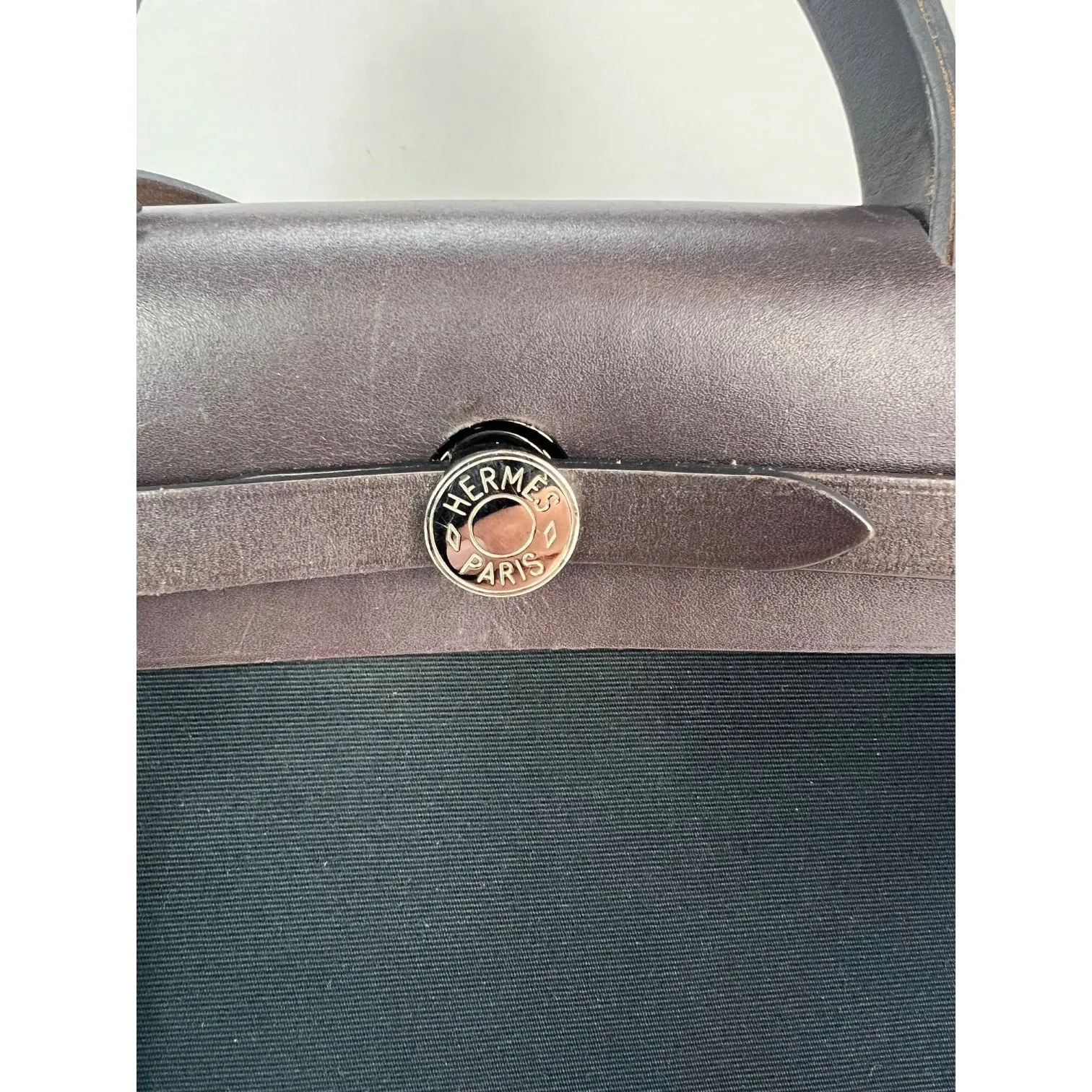 Hermes Toile vache Hunter Herbag zip 31 PM Black Ebene Shoulder Bag