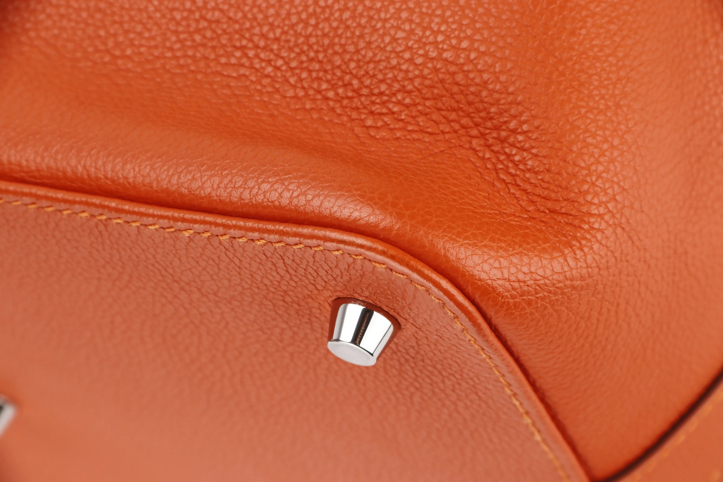 HERMES TOOLBOX 26 (STAMP Q) FEU EVERCOLOR LEATHER SILVER HARDWARE, WITH STRAP, LOCK, KEYS, RAINCOAT, DUST COVER &  BOX