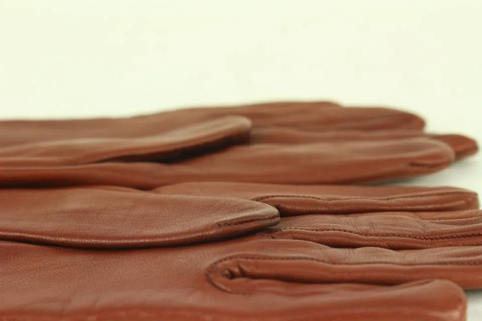 Hermès Size 6 Burgundy Leather Kelly Hommage Gloves 242her5