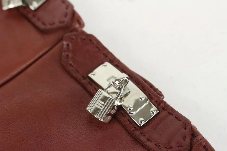 Hermès Size 6 Burgundy Leather Kelly Hommage Gloves 242her5
