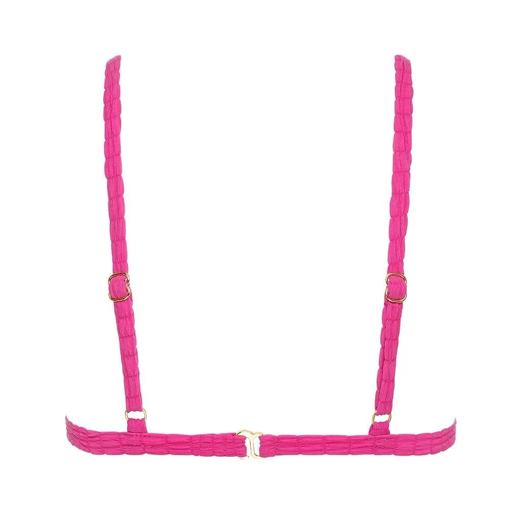 Hibiscus Scrunch Ruffle Triangle Bikini Top