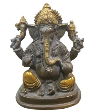 Hindu God Ganesha Brass Sculpture (4.75 Inch)