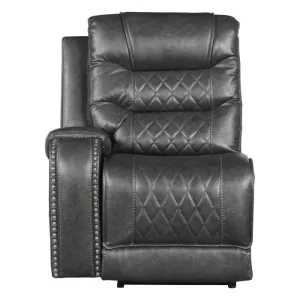 Homelegance Furniture Putnam Power Left Side Reclining Chair with USB Port in Gray 9405GY-LRPW