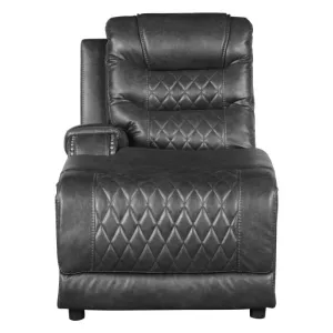 Homelegance Furniture Putnam Power Left Side Reclining Chaise with USB Port in Gray 9405GY-LCPW