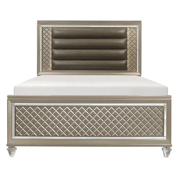 Homelegance Furniture Youth Loudon Full Platform Bed in Champagne Metallic B1515F-1*