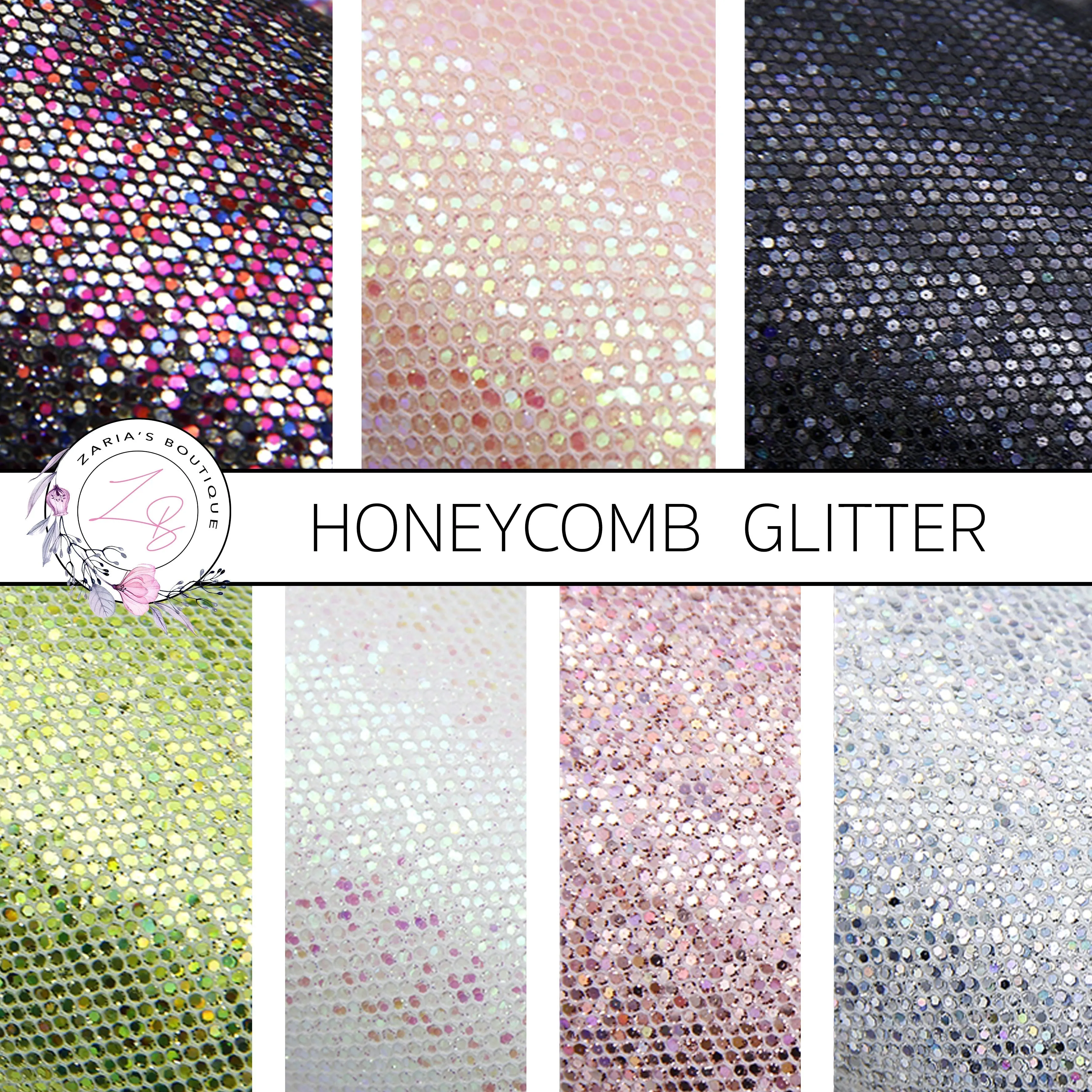 ⋅ Honeycomb Textured Glitter ⋅  Silver Sparkle ⋅