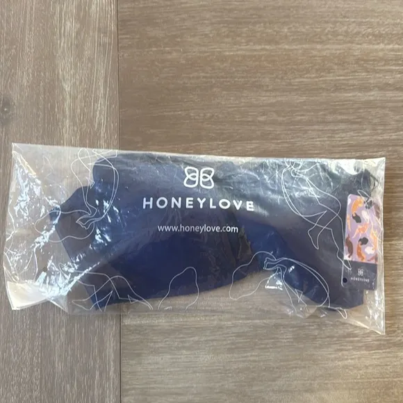 Honeylove Liftwear Crossover Bra Navy 1X NWT in packaging