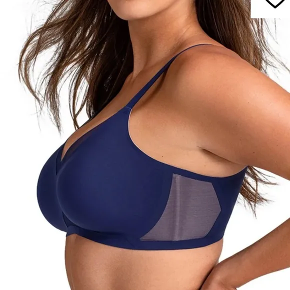 Honeylove Liftwear Crossover Bra Navy 1X NWT in packaging