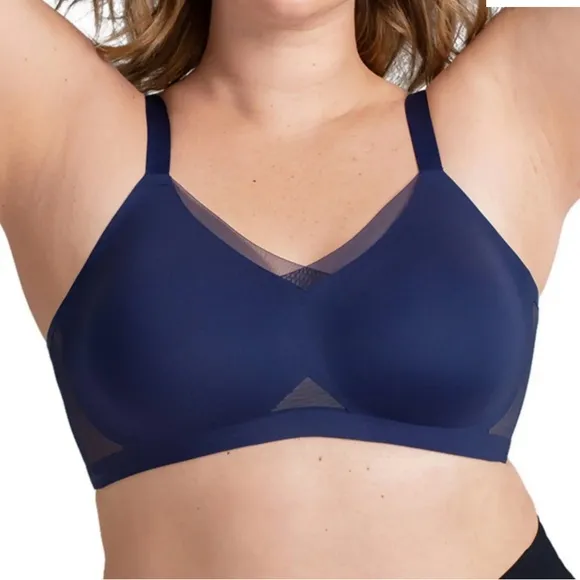 Honeylove Liftwear Crossover Bra Navy 1X NWT in packaging