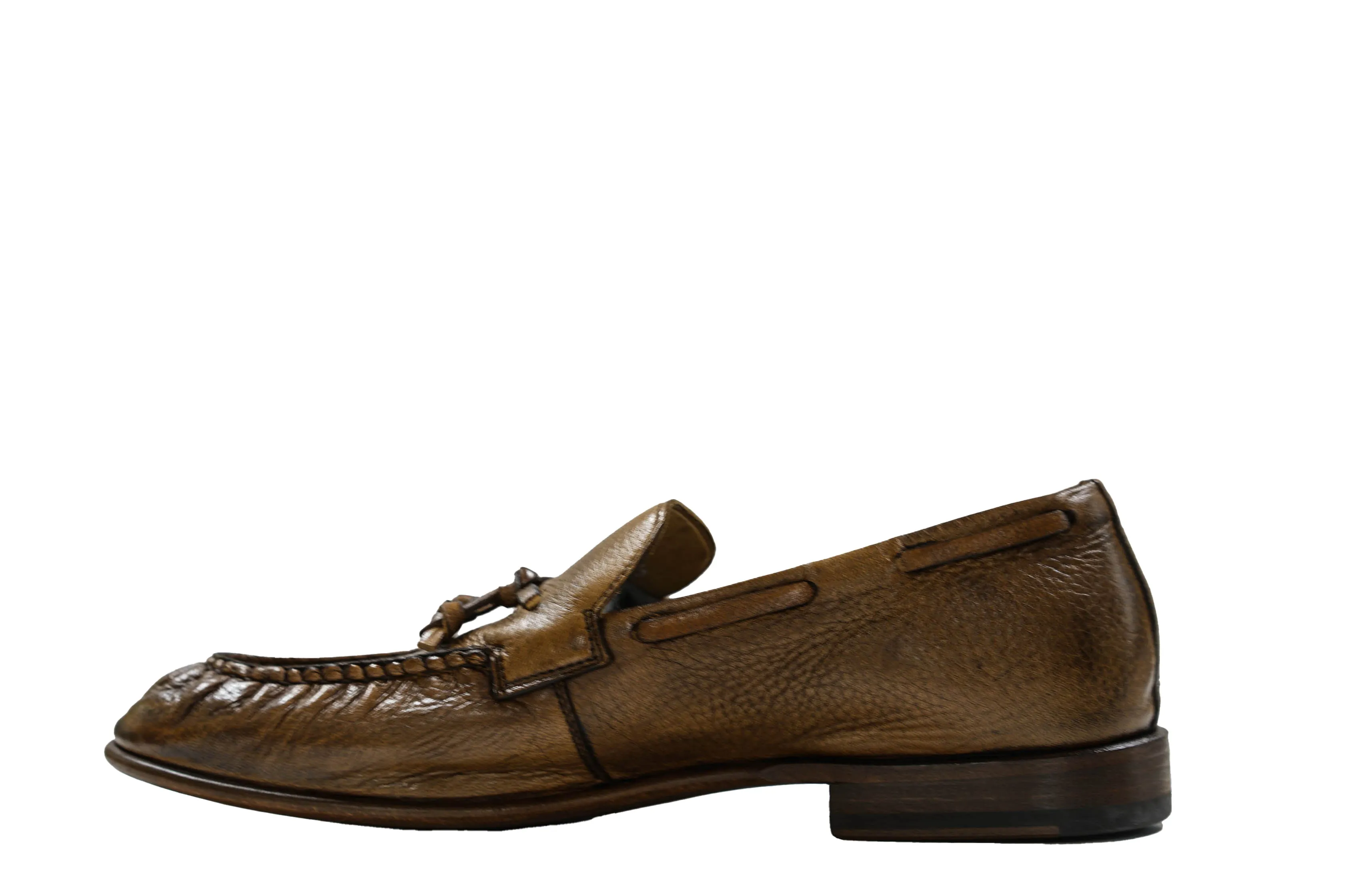 Hotto Men's Leather Brandy Tassel Loafer 63007 50% OFF