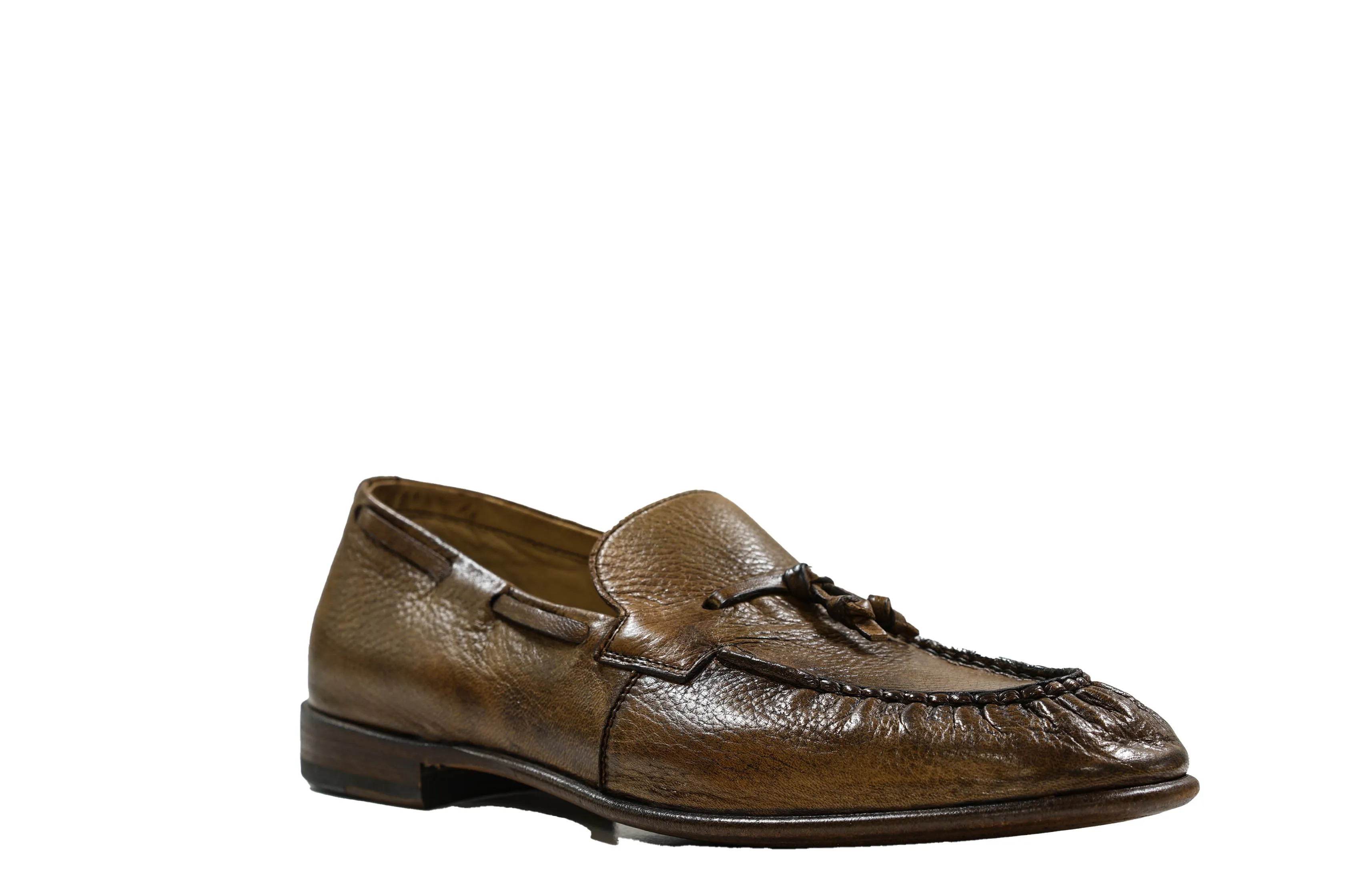 Hotto Men's Leather Brandy Tassel Loafer 63007 50% OFF