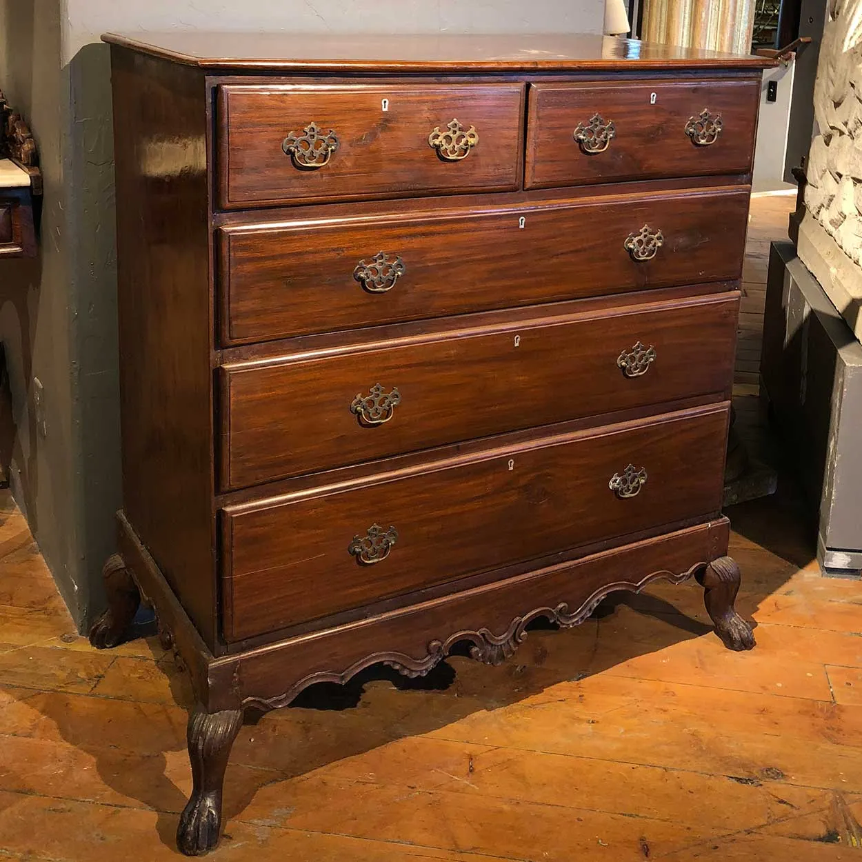 Indo-Portuguese Mahogany Chest of Drawers on Stand
