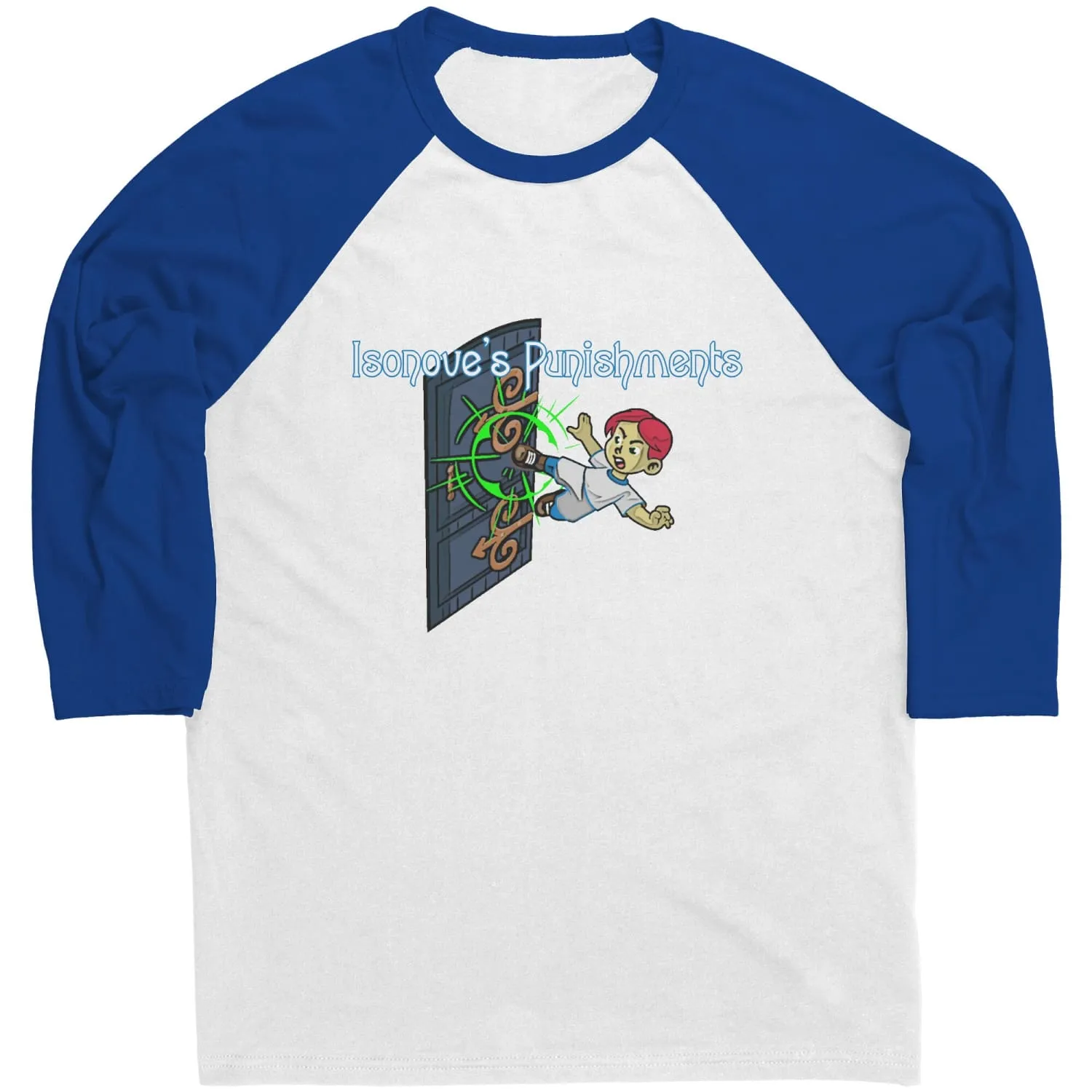 Isonove's Punishments Door Kick Unisex 3/4 Sleeve Raglan Tee