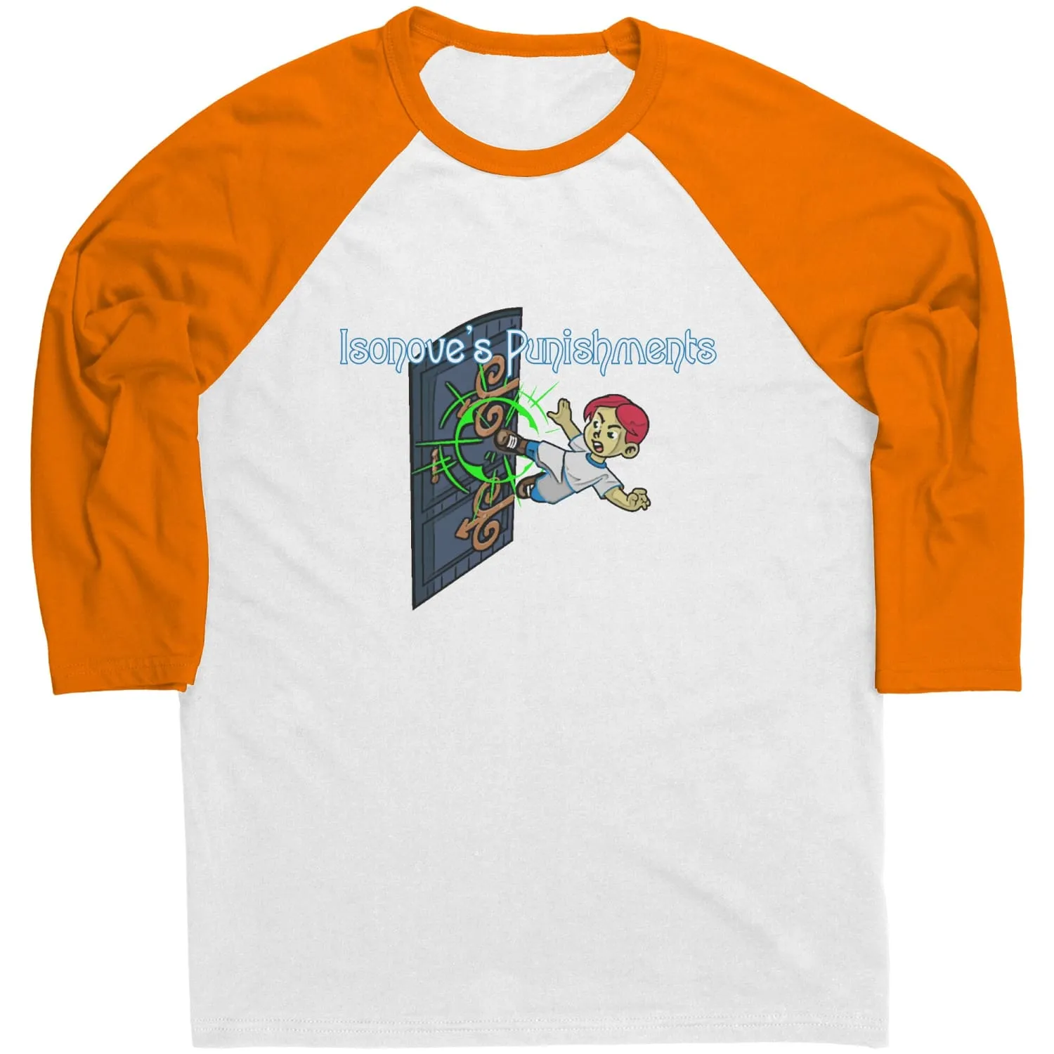 Isonove's Punishments Door Kick Unisex 3/4 Sleeve Raglan Tee