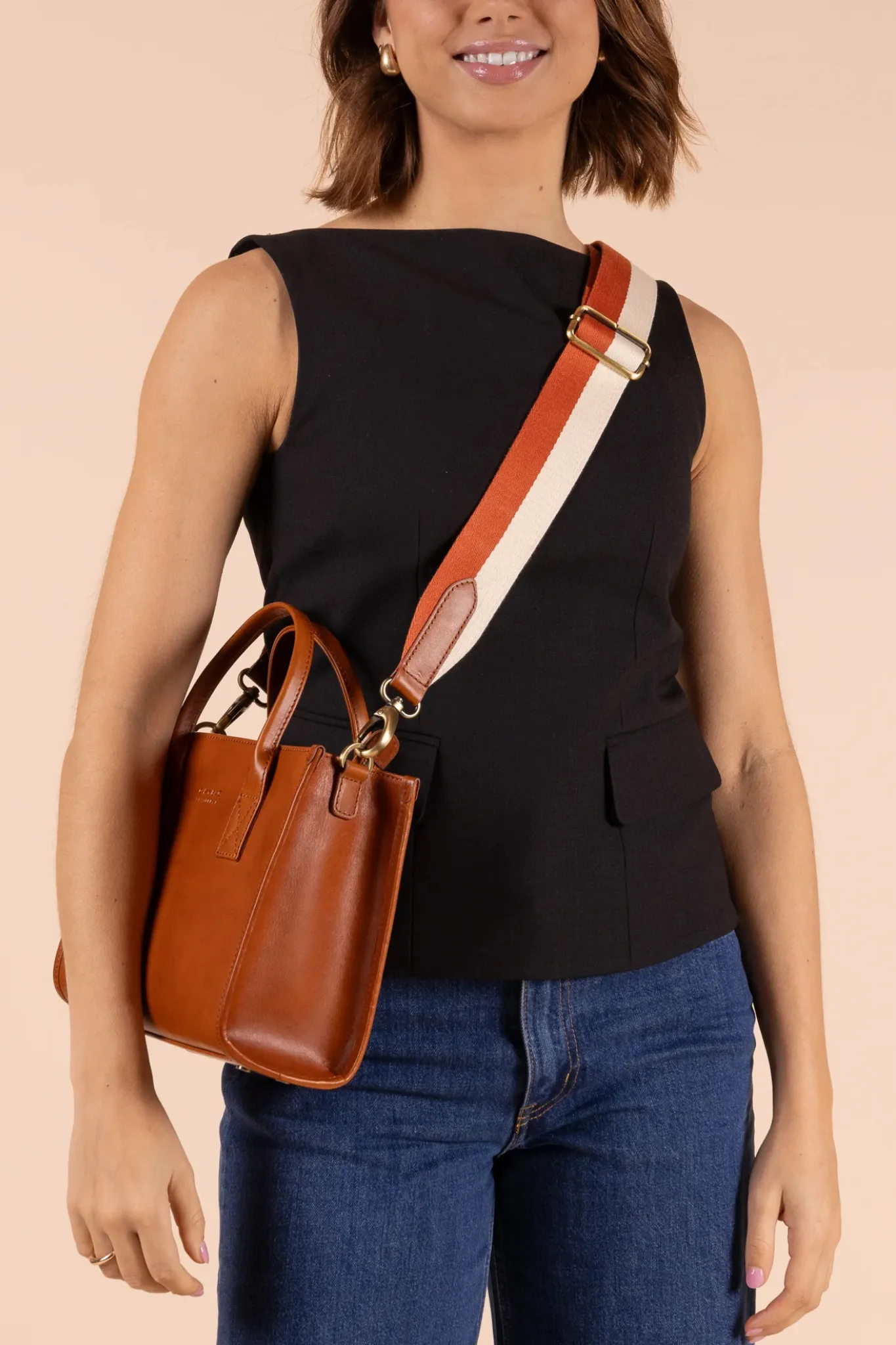 JACKIE MIDI BAG - COGNAC CLASSIC LEATHER