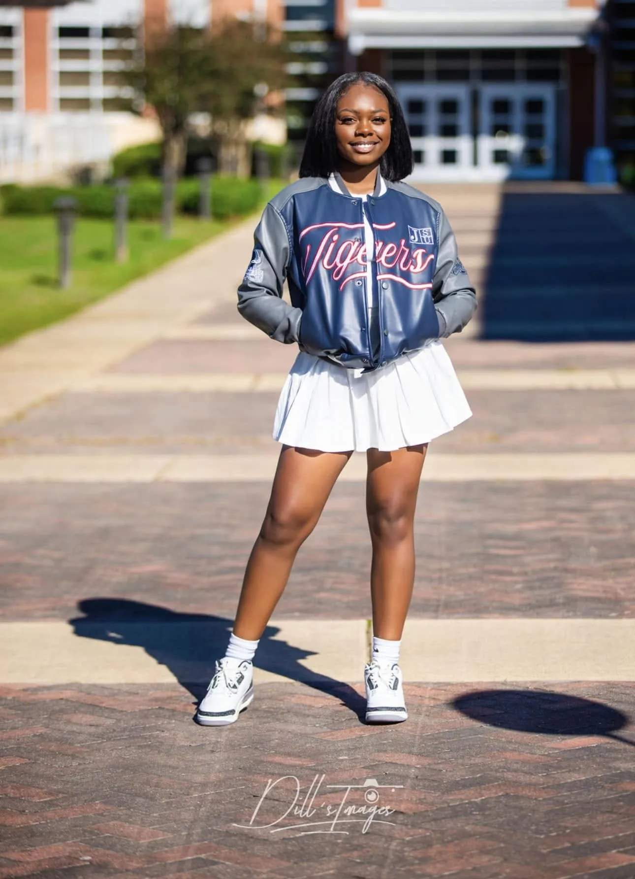 Jackson State | CROP TOP LEATHER VARSITY JACKET