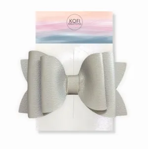 Josie Gray Faux Leather Hair Bow